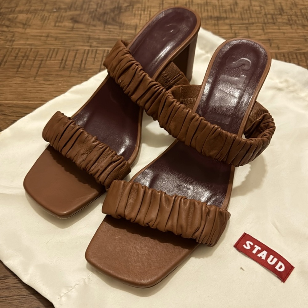 🤎🤎🤎 Staud brown leather sandals 8.5 🤎🤎🤎